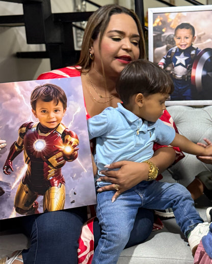 (IRONMAN). Retrato personalizado para niños de personajes Favoritos.