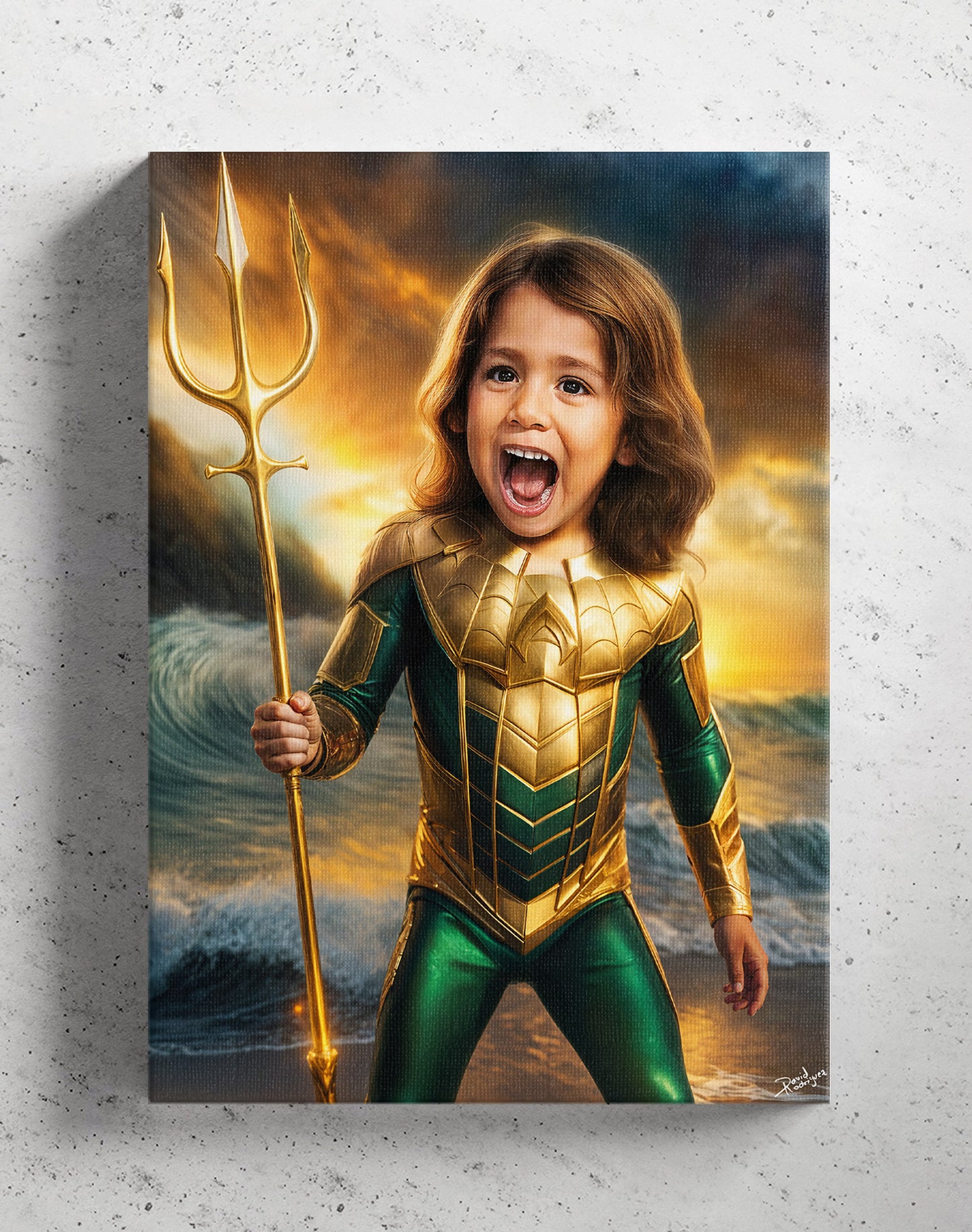 (AQUAMAN). Retrato personalizado para niños de personajes Favoritos.